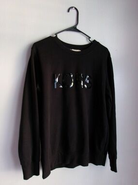 Michael Kors Black Gloss Logo Long Sleeve Sweatshirt